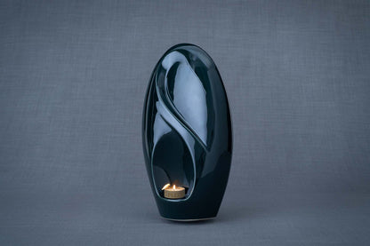 Pulvis Art Urns Adult Size Urn Eternity Handmade Cremation Urn for Ashes - Large | Oxide Green | Ceramic