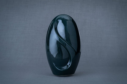 Pulvis Art Urns Adult Size Urn Eternity Handmade Cremation Urn for Ashes - Large | Oxide Green | Ceramic