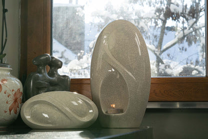 Pulvis Art Urns Adult Size Urn Eternity Handmade Cremation Urn for Ashes - Large | Transparent | Ceramic