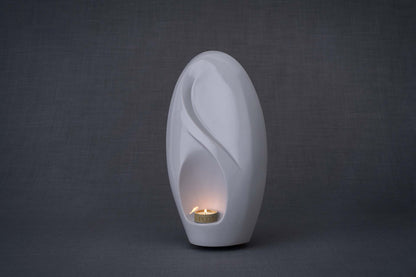 Pulvis Art Urns Adult Size Urn Eternity Handmade Cremation Urn for Ashes - Large | White | Ceramic
