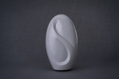 Pulvis Art Urns Adult Size Urn Eternity Handmade Cremation Urn for Ashes - Large | White | Ceramic
