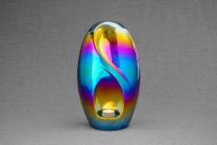 Exclusive Cremation Urn for Ashes "Eternity" - Large | Rainbow Chrome
