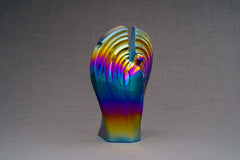 Exclusive Cremation Urn for Ashes "Guardian" - Large | Rainbow Chrome