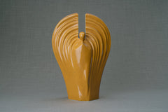 Guardian Handmade Cremation Urn for Ashes - Large | Amber Yellow | Ceramic