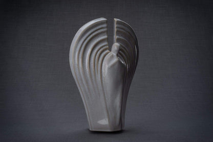 Guardian Handmade Cremation Urn for Ashes, size Large/Adult, color Beige Grey Melange-Pulvis Art Urns
