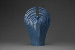 Guardian Handmade Cremation Urn for Ashes - Large | Blue Melange | Ceramic