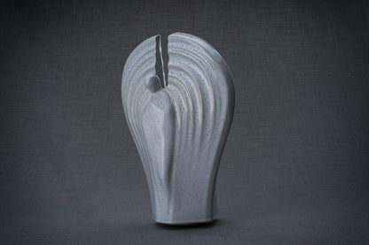 Guardian Handmade Cremation Urn for Ashes, size Large/Adult, color Grey Melange-Pulvis Art Urns