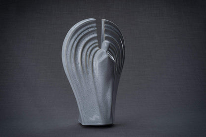 Guardian Handmade Cremation Urn for Ashes, size Large/Adult, color Grey Melange-Pulvis Art Urns