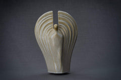Guardian Handmade Cremation Urn for Ashes - Large | Light Sand Melange | Ceramic