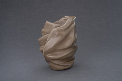 Light Handmade Cremation Urn for Ashes, size Large/Adult, color Beige Grey-Pulvis Art Urns