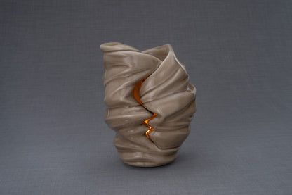 Light Handmade Cremation Urn for Ashes, size Large/Adult, color Beige Grey-Pulvis Art Urns