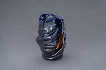 Pulvis Art Urns Adult Size Urn Handmade Cremation Urn for Ashes "Light" - Large | Cobalt Metallic | Ceramic