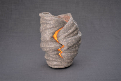 Pulvis Art Urns Adult Size Urn Handmade Cremation Urn for Ashes "Light" - Large | Craquelure | Ceramic