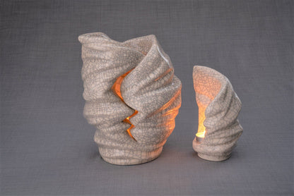 Pulvis Art Urns Adult Size Urn Handmade Cremation Urn for Ashes "Light" - Large | Craquelure | Ceramic