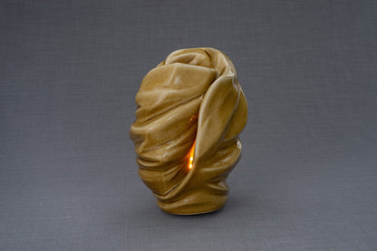 Light Handmade Cremation Urn for Ashes, size Large/Adult, color Dark Sand-Pulvis Art Urns