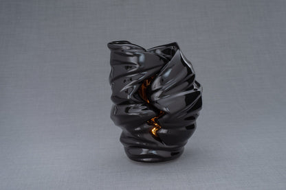 Light Handmade Cremation Urn for Ashes, size Large/Adult, color Lamp Black-Pulvis Art Urns