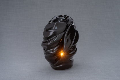 Light Handmade Cremation Urn for Ashes, size Large/Adult, color Lamp Black-Pulvis Art Urns