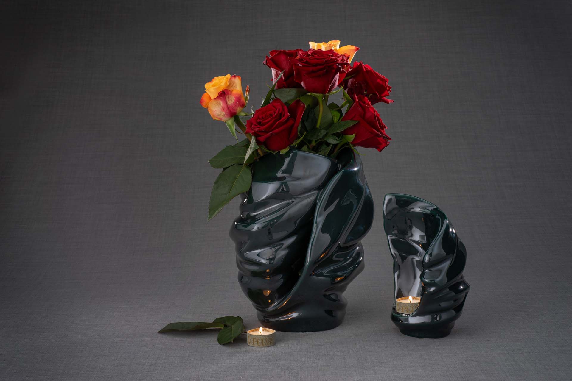 Pulvis Art Urns Adult Size Urn Handmade Cremation Urn for Ashes "Light" - Large | Oxide Green | Ceramic