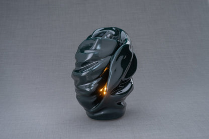 Light Handmade Cremation Urn for Ashes, size Large/Adult, color Oxide Green-Pulvis Art Urns