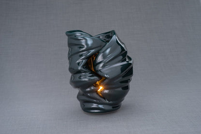 Light Handmade Cremation Urn for Ashes, size Large/Adult, color Oxide Green-Pulvis Art Urns