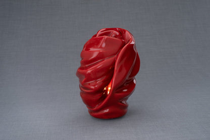 Light Handmade Cremation Urn for Ashes, size Large/Adult, color Red-Pulvis Art Urns