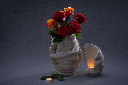 Pulvis Art Urns Adult Size Urn Handmade Cremation Urn for Ashes "Light" - Large | Transparent | Ceramic