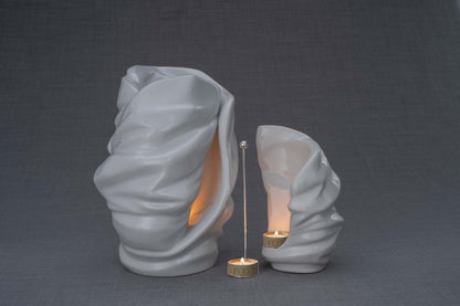 Pulvis Art Urns Adult Size Urn Handmade Cremation Urn for Ashes "Light" - Large | White | Ceramic