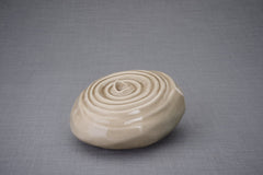 Handmade Cremation Urn for Ashes "Resonance" - Large | Beige Grey | Ceramic