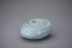 Handmade Cremation Urn for Ashes "Resonance" - Large | Oily Green Melange | Ceramic