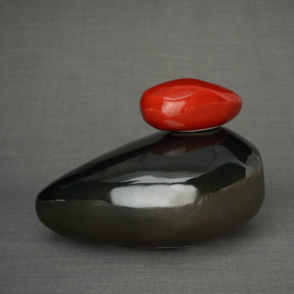 Stone Handmade Cremation Urn for Ashes, size Large/Adult, color Black Gloss-PulvisArtUrns-Pulvis Art Urns