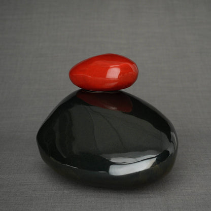 Stone Handmade Cremation Urn for Ashes, size Large/Adult, color Black Gloss-PulvisArtUrns-Pulvis Art Urns