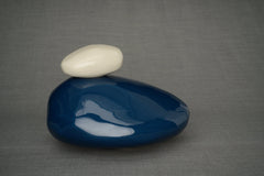 Handmade Cremation Urn for Ashes "Stone" - Large | Light Cobalt | Ceramic