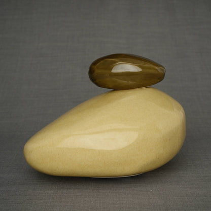 Stone Handmade Cremation Urn for Ashes, size Large/Adult, color Light Sand-PulvisArtUrns-Pulvis Art Urns