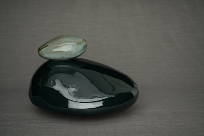 Stone Handmade Cremation Urn for Ashes, size Large/Adult, color Oxide Green-Pulvis Art Urns