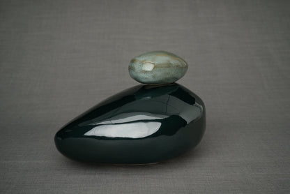 Stone Handmade Cremation Urn for Ashes, size Large/Adult, color Oxide Green-Pulvis Art Urns
