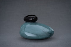 Handmade Cremation Urn for Ashes "Stone" - Large | Oxide Green Melange | Ceramic