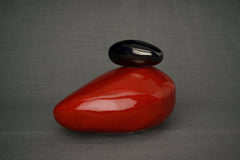 Handmade Cremation Urn for Ashes "Stone" - Large | Red | Ceramic