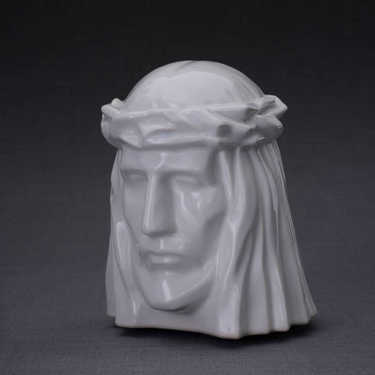 The Christ Handmade Cremation Urn for Ashes, size Large/Adult, color White-Adult Urn-PulvisArtUrns-Pulvis Art Urns