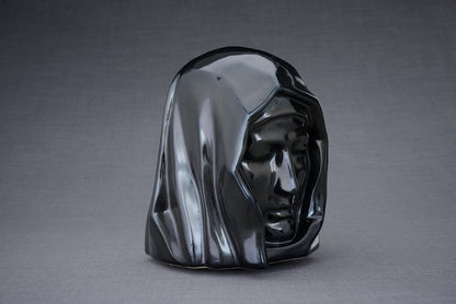 The Holy Mother Handmade Cremation Urn for Ashes, size Large/Adult, color Black Gloss-Pulvis Art Urns