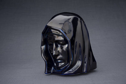 The Holy Mother Handmade Cremation Urn for Ashes, size Large/Adult, color Cobalt Metallic-Pulvis Art Urns