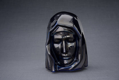 The Holy Mother Handmade Cremation Urn for Ashes, size Large/Adult, color Cobalt Metallic-Pulvis Art Urns