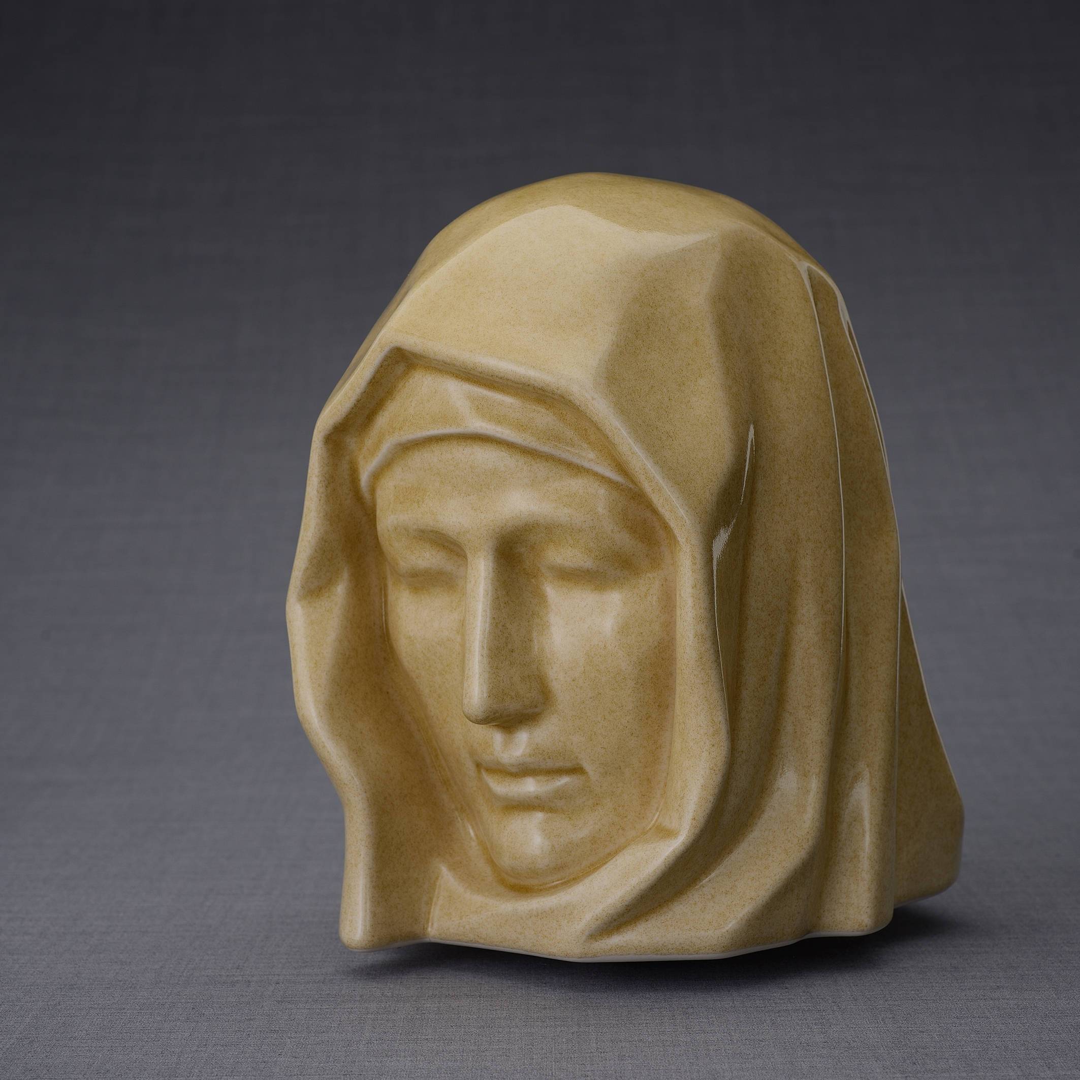 The Holy Mother Handmade Cremation Urn for Ashes, size Large/Adult, color Light Sand-PulvisArtUrns-Pulvis Art Urns