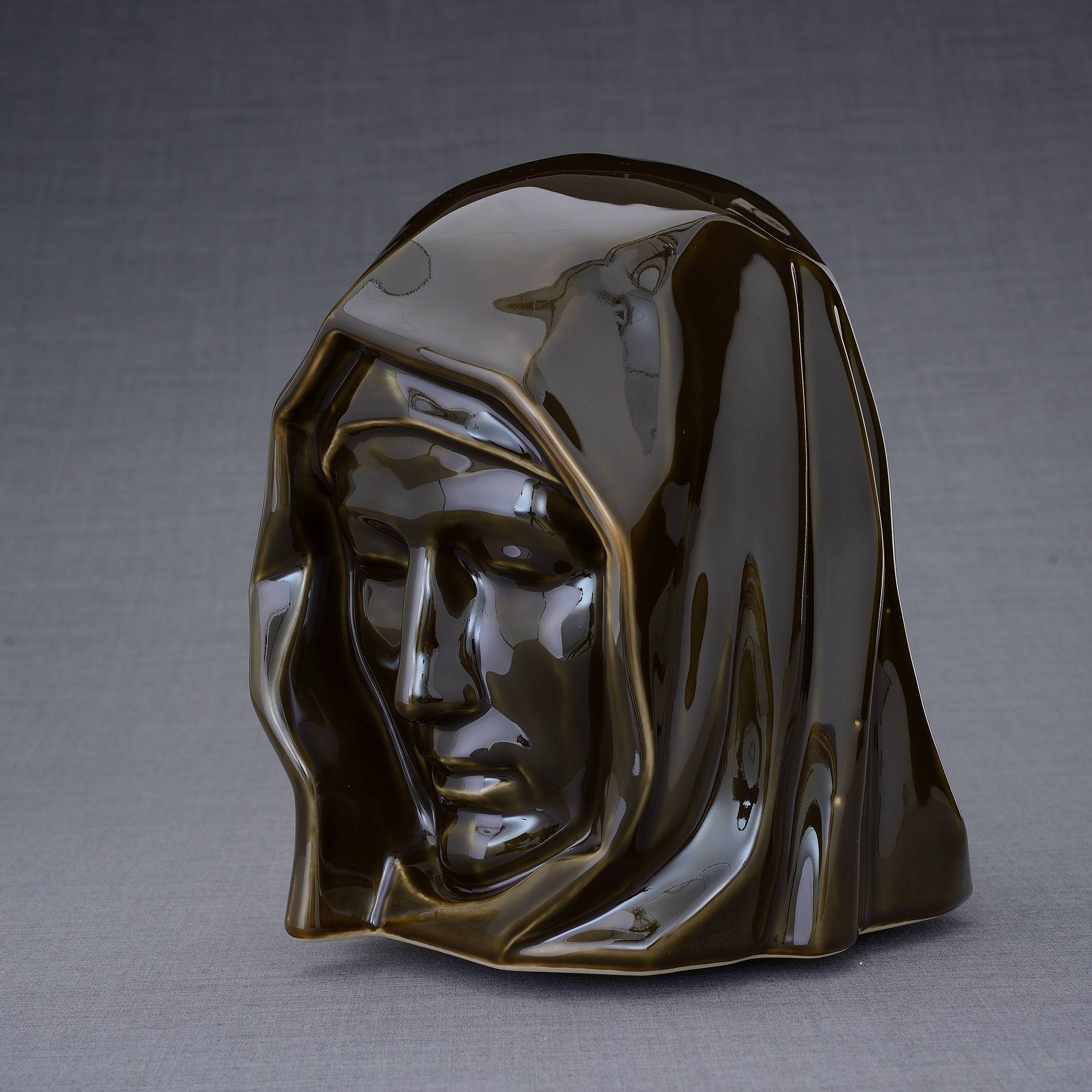 The Holy Mother Handmade Cremation Urn for Ashes, size Large/Adult, color Oily Green-PulvisArtUrns-Pulvis Art Urns