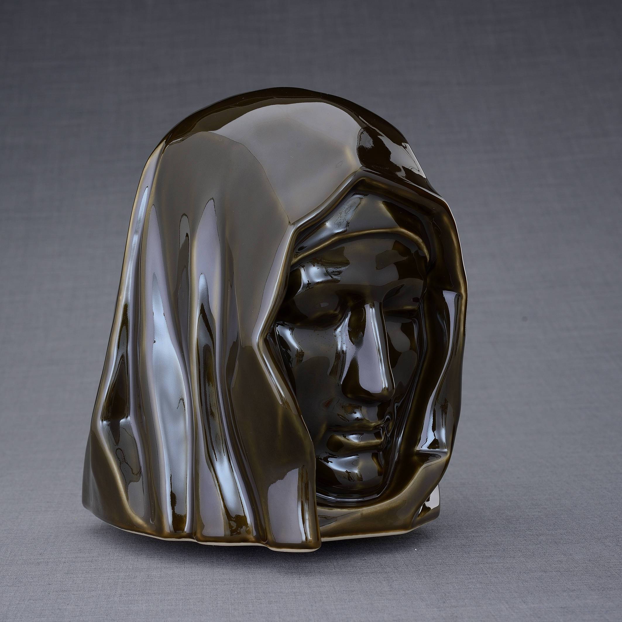The Holy Mother Handmade Cremation Urn for Ashes, size Large/Adult, color Oily Green-PulvisArtUrns-Pulvis Art Urns