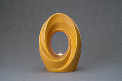 Handmade Cremation Urn for Ashes "The Passage" - Large | Amber Yellow | Ceramic