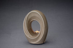 Urne funéraire artisanale pour cendres « Le Passage » - Grande | Gris beige | Céramique