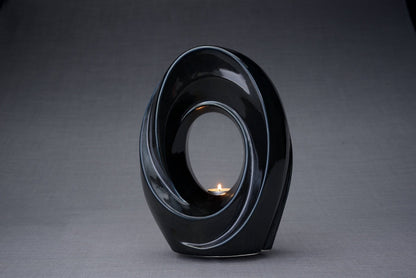 The Passage Handmade Cremation Urn for Ashes, size Large/Adult, color Black Gloss-Pulvis Art Urns