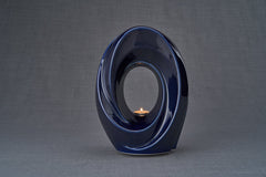 Handmade Cremation Urn for Ashes "The Passage" - Large | Cobalt Metallic | Ceramic