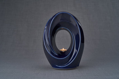 Handmade Cremation Urn for Ashes "The Passage" - Large | Cobalt Metallic | Ceramic