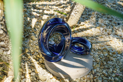 Handmade Cremation Urn for Ashes "The Passage" - Large | Cobalt Metallic | Ceramic
